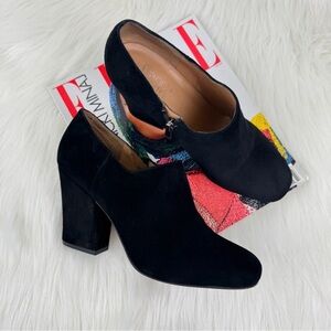 Franco Sarto Black Suede Block Heels